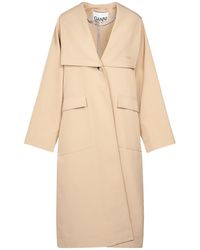 Ganni Heavy Twill Oversized Trench Coat - Natural