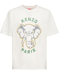 KENZO - T-shirt oversize elephant in jersey di cotone - Lyst