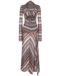 Missoni - Zig Zag Lurex Cutout Knit Long Dress - Lyst