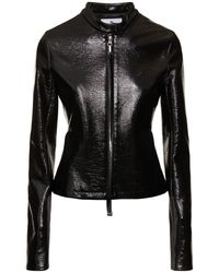 Courreges - City Vinyl Jacket W/ Zip - Lyst