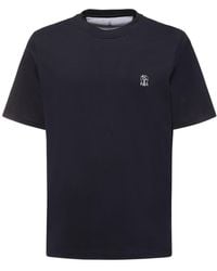 Brunello Cucinelli - Camiseta de jersey de algodón con logo - Lyst