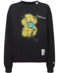 Maison Mihara Yasuhiro - Bear Printed Cotton Sweatshirt - Lyst