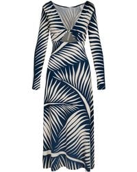 Johanna Ortiz - Printed Shiny Jersey Cutout Midi Dress - Lyst