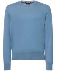 Tom Ford - Pull-over en coton ultra-fin à col ras-du-cou - Lyst