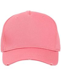 DSquared² Logo Embroidered Cotton Gabardine Cap - Pink