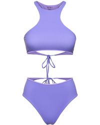 The Attico - Jersey Halter Neck Cutout Bikini Set - Lyst