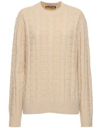 Acne Studios - Wool Blend Cable Knit Sweater - Lyst