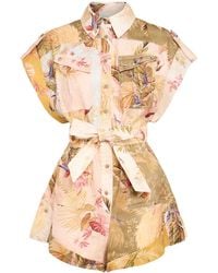 Zimmermann - Damen Playsuit Aus Leinen Mit Bündchen „Ascension“ - Lyst