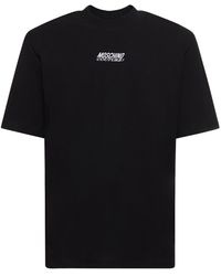 Moschino - Logo Embroidery Cotton Jersey T-Shirt - Lyst