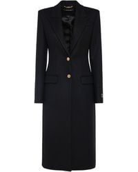 Versace - Zweireihiger Mantel Aus Wollfilz - Lyst
