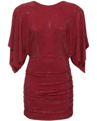 Alexandre Vauthier - Glittered Draped Jersey Mini Dress - Lyst