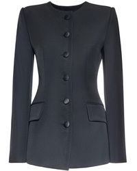 Dolce & Gabbana - Wool Crepe Single Breasted Jacket - Lyst