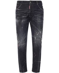 DSquared² - Tidy Biker Fit Cotton Denim Jeans - Lyst