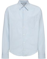 Ami Paris - Striped Cotton Boxy Fit Shirt - Lyst