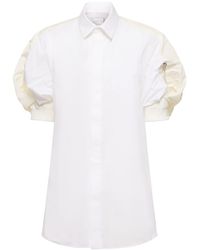 Sacai - Vestido corto de popelina de algodón y nylon - Lyst