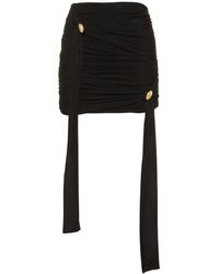 Blumarine - Mesh Mini Skirt W/gold Rings - Lyst