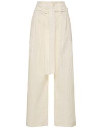 Issey Miyake - Belted Linen Blend Pants - Lyst