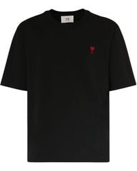 Ami Paris - T-shirt en coton épais à logo - Lyst