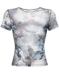 Miaou - T-shirt Aus Stretch-technostoff Mit Druck - Lyst