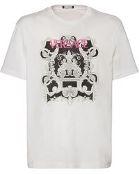 Versace Camiseta Silver Baroque De Algodón Estampada - Gris
