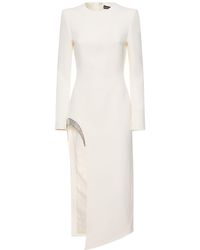 David Koma - Embellished Long-Sleeve Cady Midi Dress - Lyst