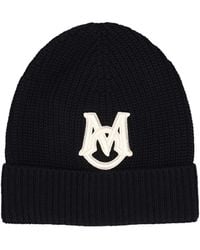 Moncler - Embroidered Monogram Cotton Beanie - Lyst