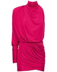 Alexandre Vauthier - Draped Jersey One Sleeve Mini Dress - Lyst