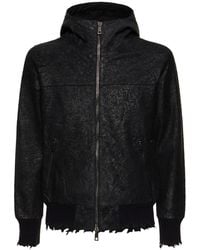 Giorgio Brato - Hooded Waxed Leather Jacket - Lyst