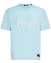 Versace - T-shirt en jersey de coton à logo - Lyst