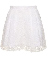 Giambattista Valli - Paisley Lace Cotton Blend Shorts - Lyst