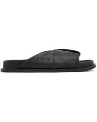 St. Agni - 25mm Fold Detail Leather Slide Sandals - Lyst