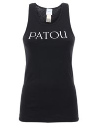 Patou - Tank Top In Cotone Con Logo - Lyst