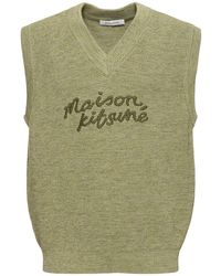 Maison Kitsuné - Oversized Weste Mit Handschrift-logo - Lyst