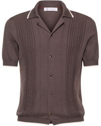 Brunello Cucinelli - T-shirt Aus Baumwolle Mit Knöpfen - Lyst