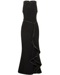 Brandon Maxwell - Silk Crepe Long Dress W/ Zip Details - Lyst