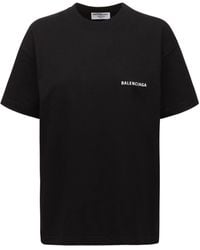 Balenciaga - T-shirt Aus Baumwolle Mit Stickerei - Lyst