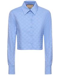 Gucci - gg Supreme Oxford Cotton Shirt - Lyst