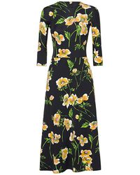 Balenciaga - Kleid Aus Nylon Mit Blumenmuster Und A-linie - Lyst
