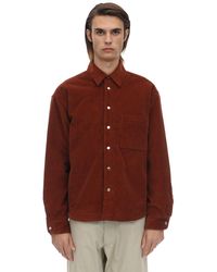 Jacquemus Cotton Velvet Shirt Jacket - Red