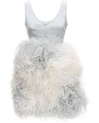 Patou - Mini Dress W/feathers - Lyst