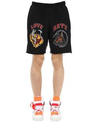 Warren Lotas Love Hate Cotton Sweat Shorts - Black