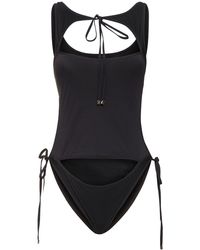 The Attico - Jersey Cutout One Piece Swimsuit - Lyst