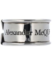 Alexander McQueen Ring Aus Sicherheitsnadel - Weiß