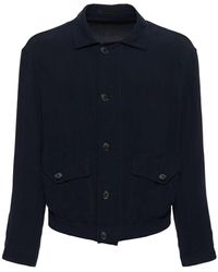 Giorgio Armani - Washed Cupro Buttoned Jacket - Lyst
