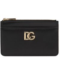 Dolce & Gabbana - Dg Smooth Leather Card Holder W/ Zip - Lyst