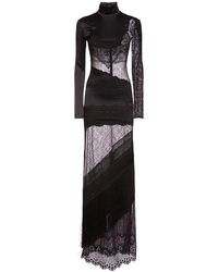 Tom Ford - Patchwork Lace & Satin Long Dress - Lyst