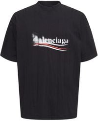 Balenciaga - Political Stencil Logo Cotton T-shirt - Lyst