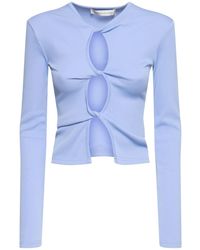 Christopher Esber - Twisted Side Cutout Long Sleeve Top - Lyst