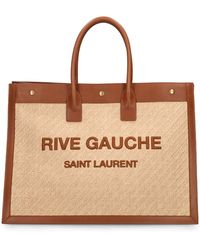 Saint Laurent - Rive Gauche Raffia Tote Bag - Lyst