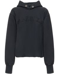 Maison Margiela - Embroidered Logo Jersey Cropped Hoodie - Lyst